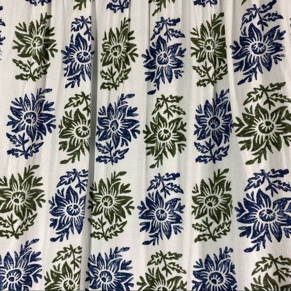 Loft Size XS Dress Sheath Button Front White Blue Floral Print Half Sleeve - Picture 9 of 9